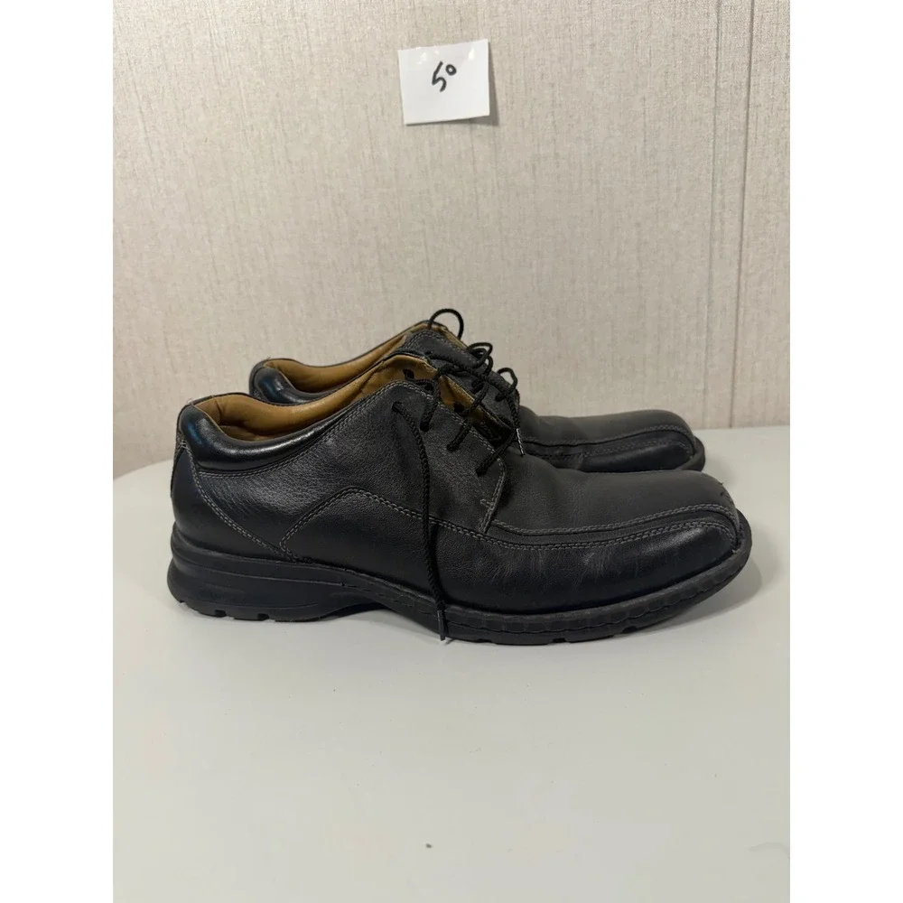 Dockers Mens Black Leather Oxford Square Toe Lace Up Dress Shoes 10.5M 90-29024